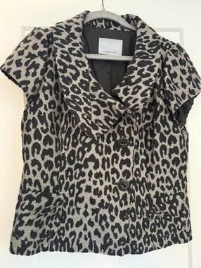 Classiques Entier Leopard Print Short Sleeve Jacket Size L